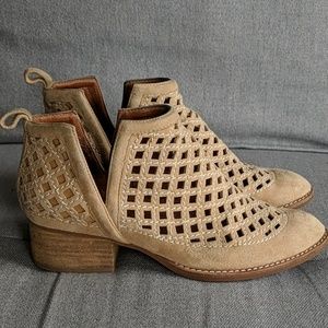 Jeffrey Campbell cream seude bootie
